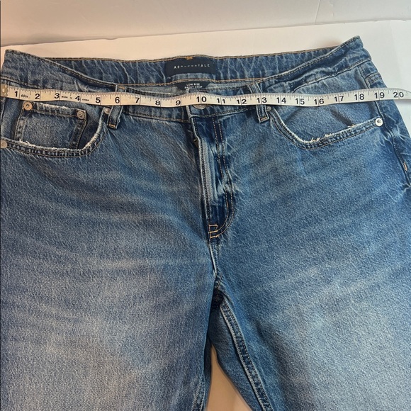 Aéropostale Low Rise Baggy Crop Jeans Size 14 Y2K Medium Wash Raw Hem Denim - Picture 7 of 12